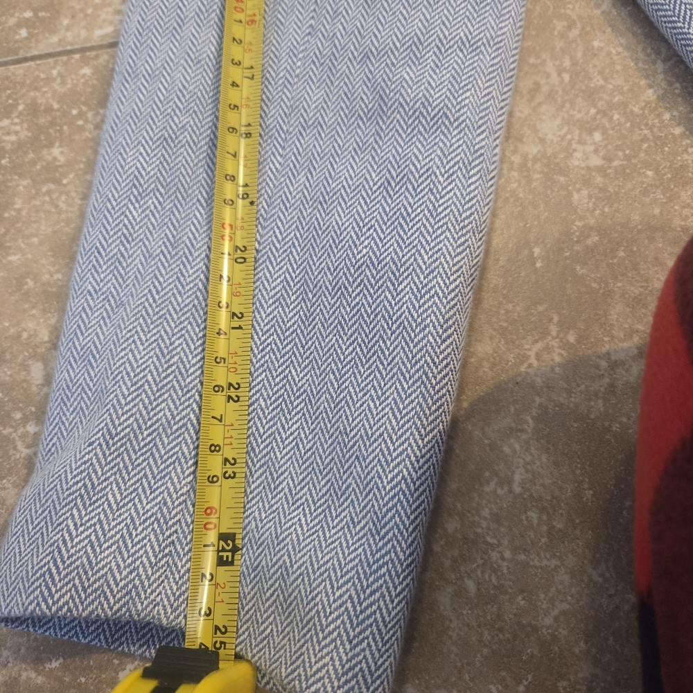 J. Crew Womens Re-Imagined Blue Herringbone Preppy Linen-Cotton Blazer Sz 16 - Picture 11 of 11